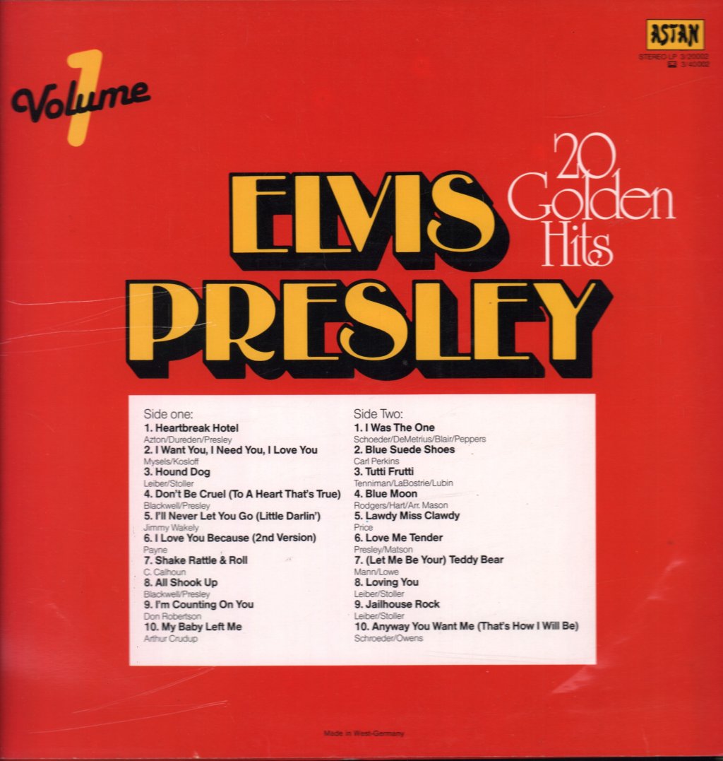 Elvis Presley - 20 Golden Hits Volume 1 - Lp