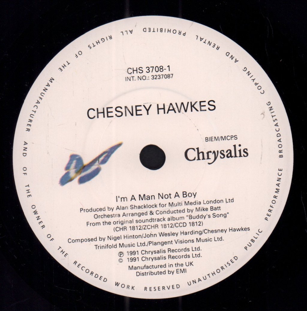 Chesney Hawkes - I'm A Man Not A Boy - 7 Inch