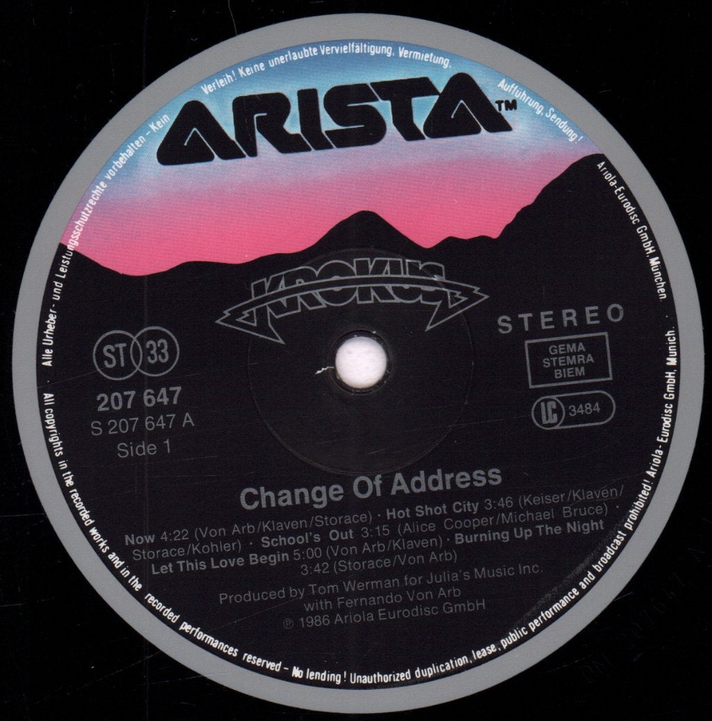 Krokus - Change Of Address - Lp