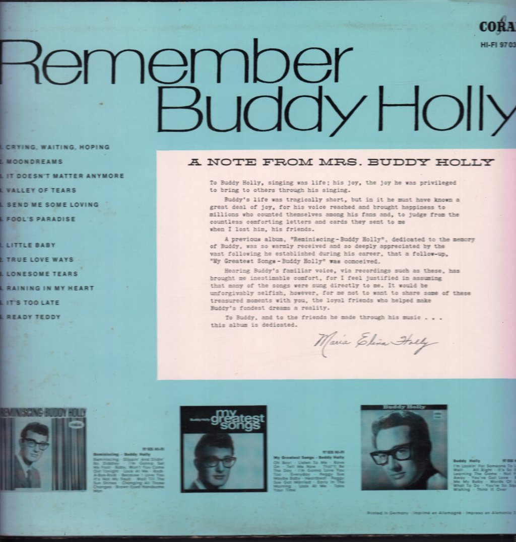 Buddy Holly - Remember - Lp