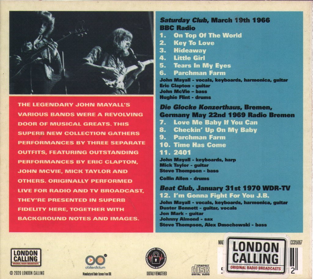 John Mayall And The Bluesbreakers - Live - Cd