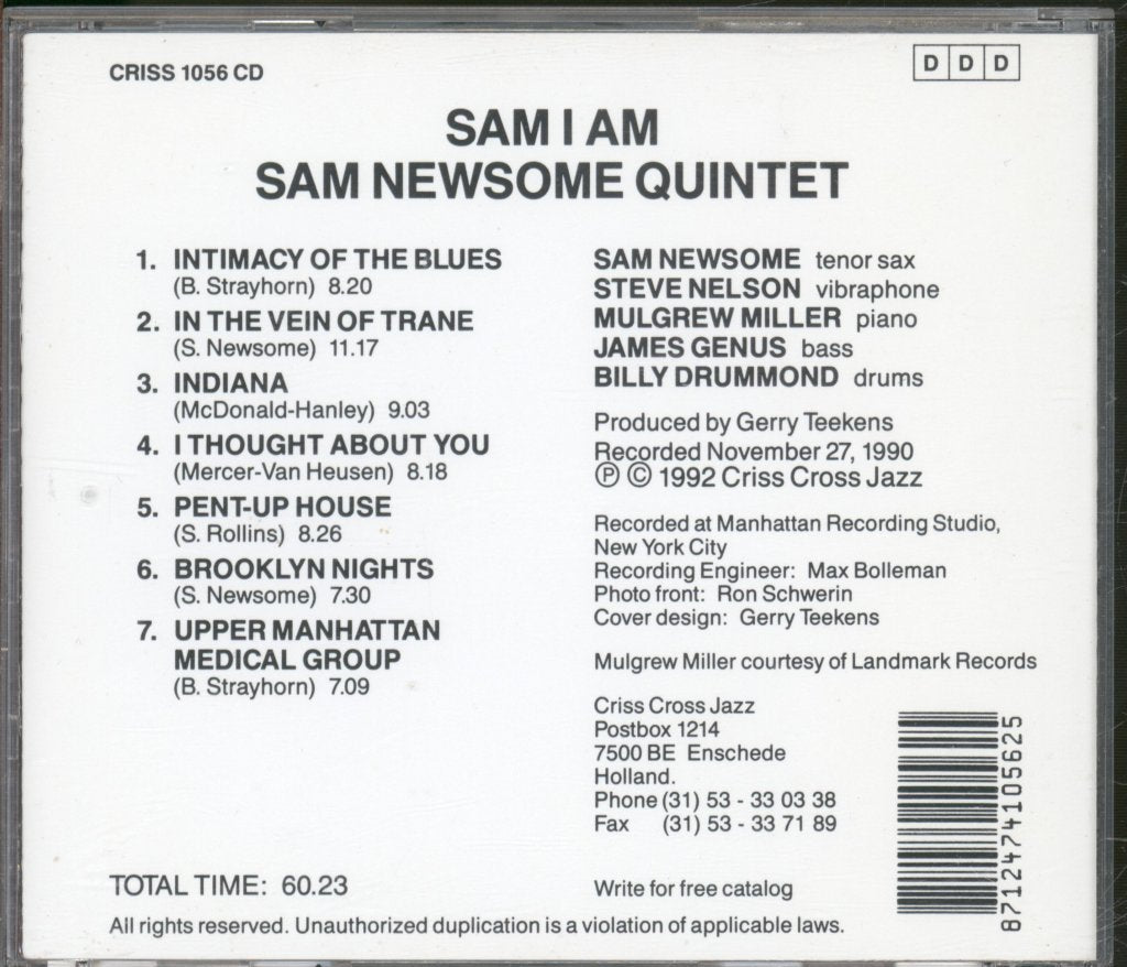Sam Newsome Quintet - Sam I Am - Cd