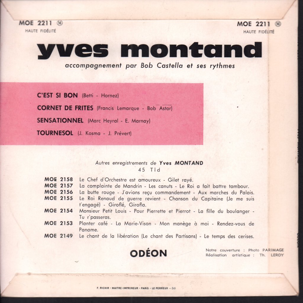 Yves Montand - C'Est Si Bon - 7 Inch