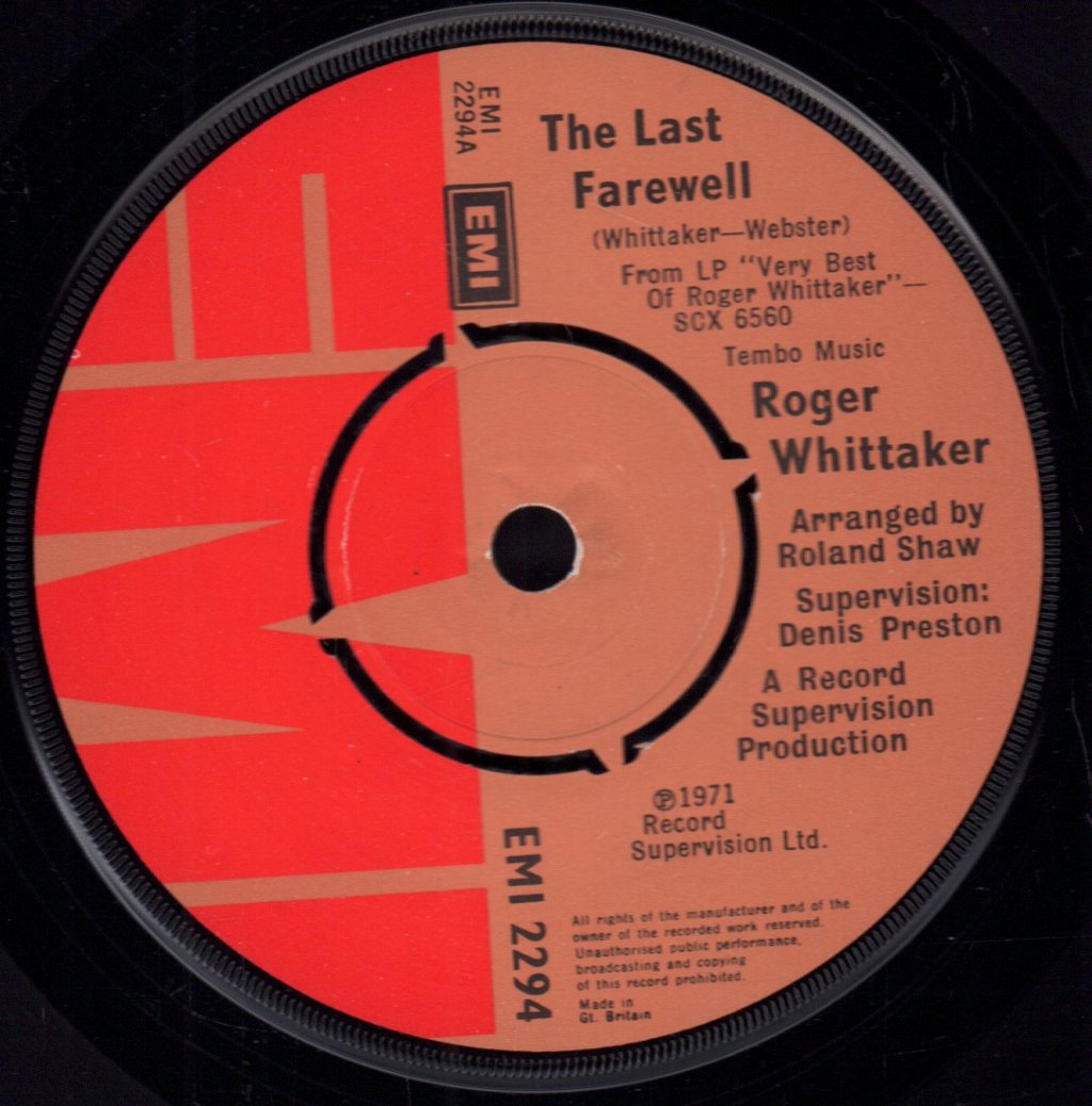 Roger Whittaker - Last Farewell - 7 Inch
