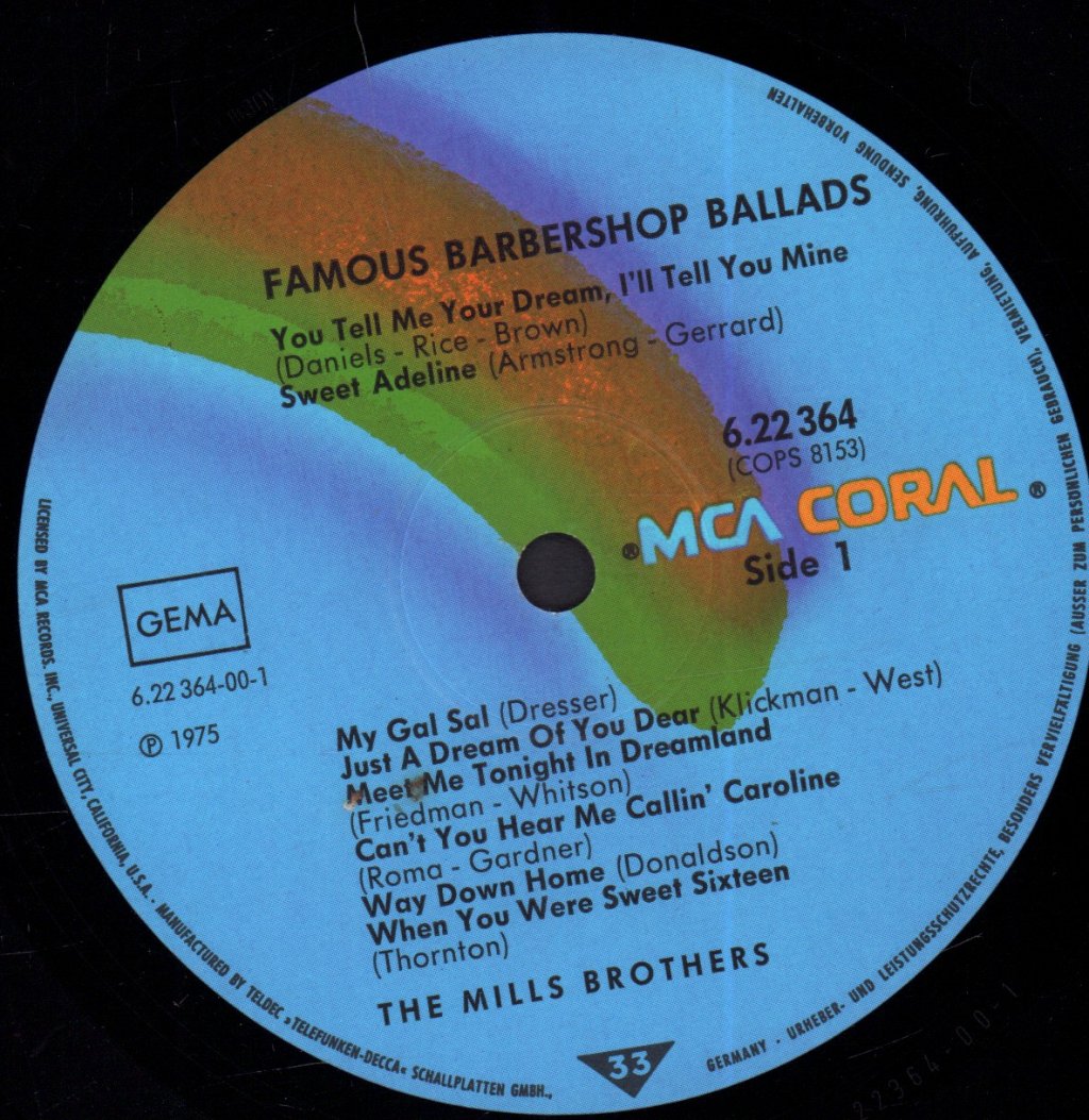 Mills Brothers - Famous Barbershop Ballads - Lp