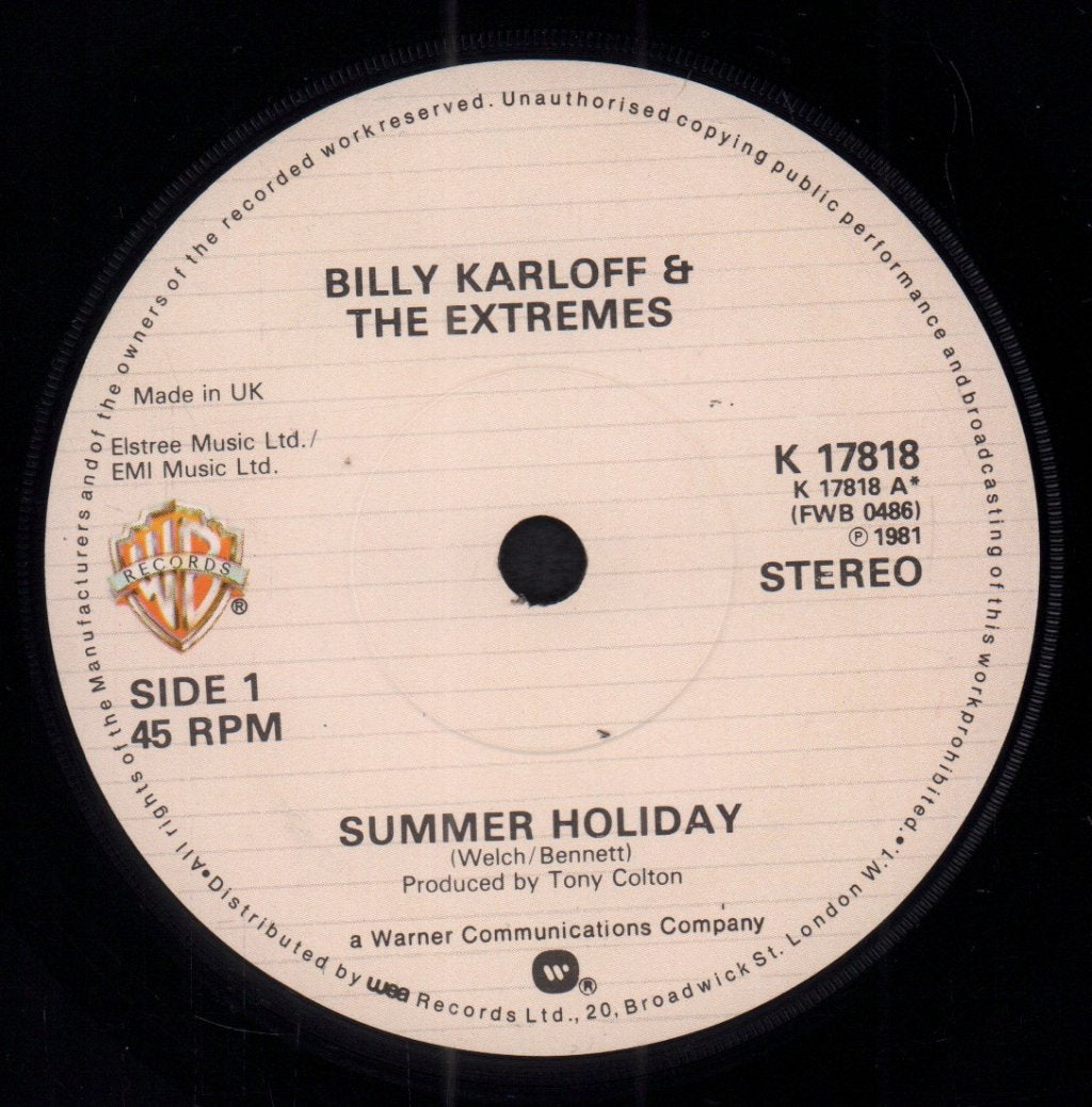 Billy Karloff And The Extremes - Summer Holiday - 7 Inch
