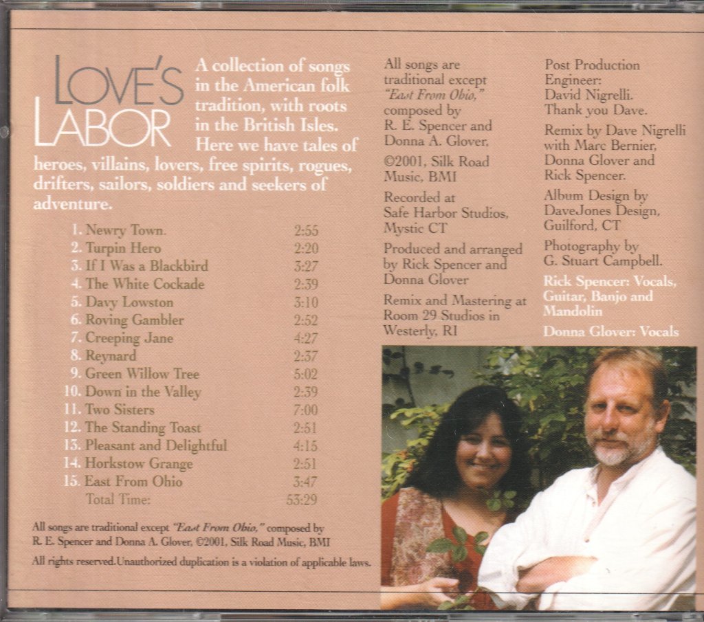 donna glover and rick spencer - love's labor - Cd