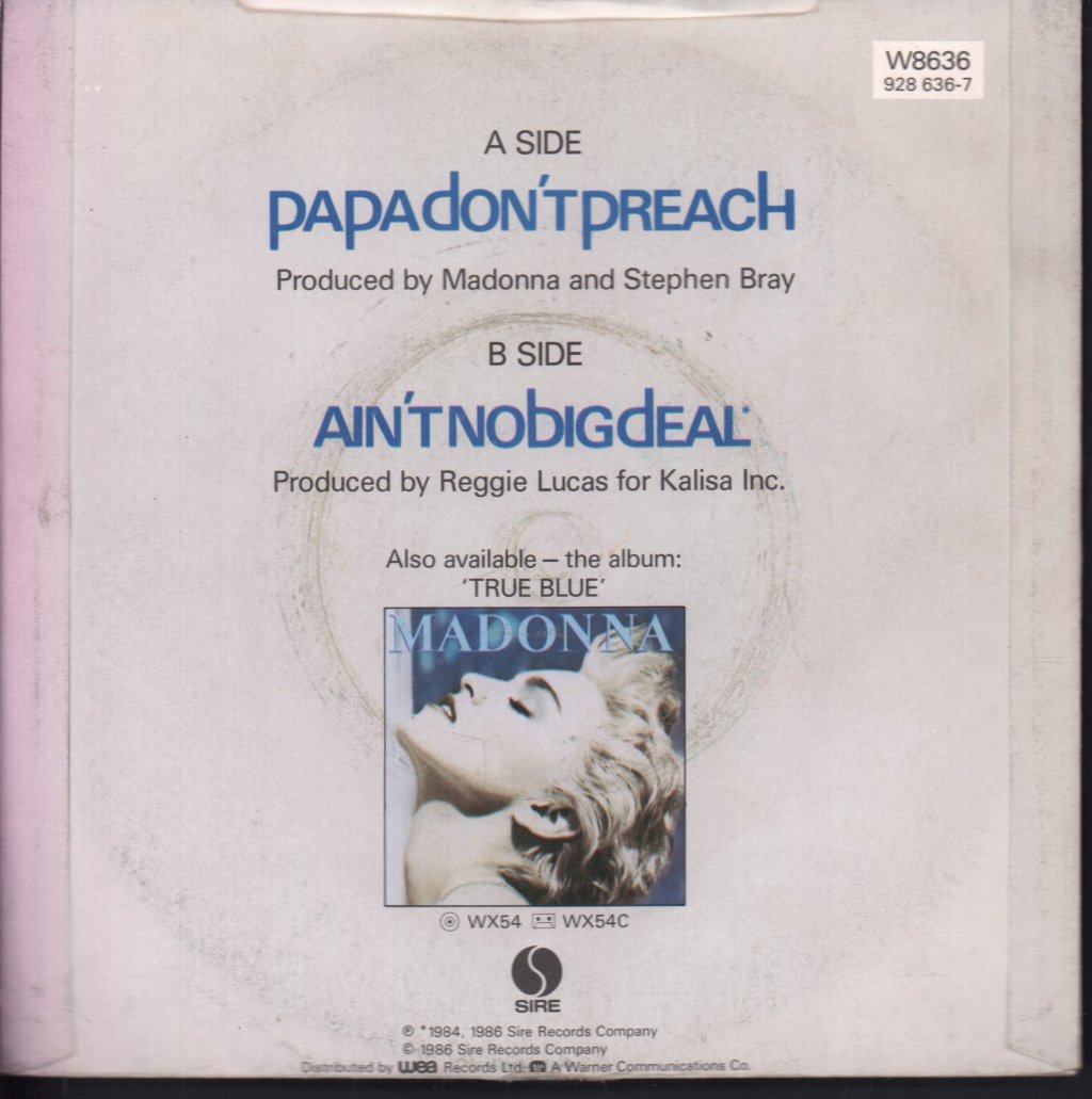 Madonna - Papa Don't Preach - 7 Inch