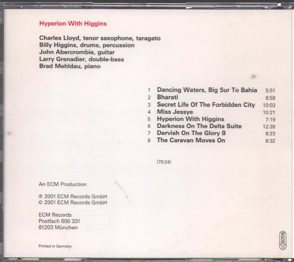 Charles Lloyd - Hyperion With Higgins - Cd