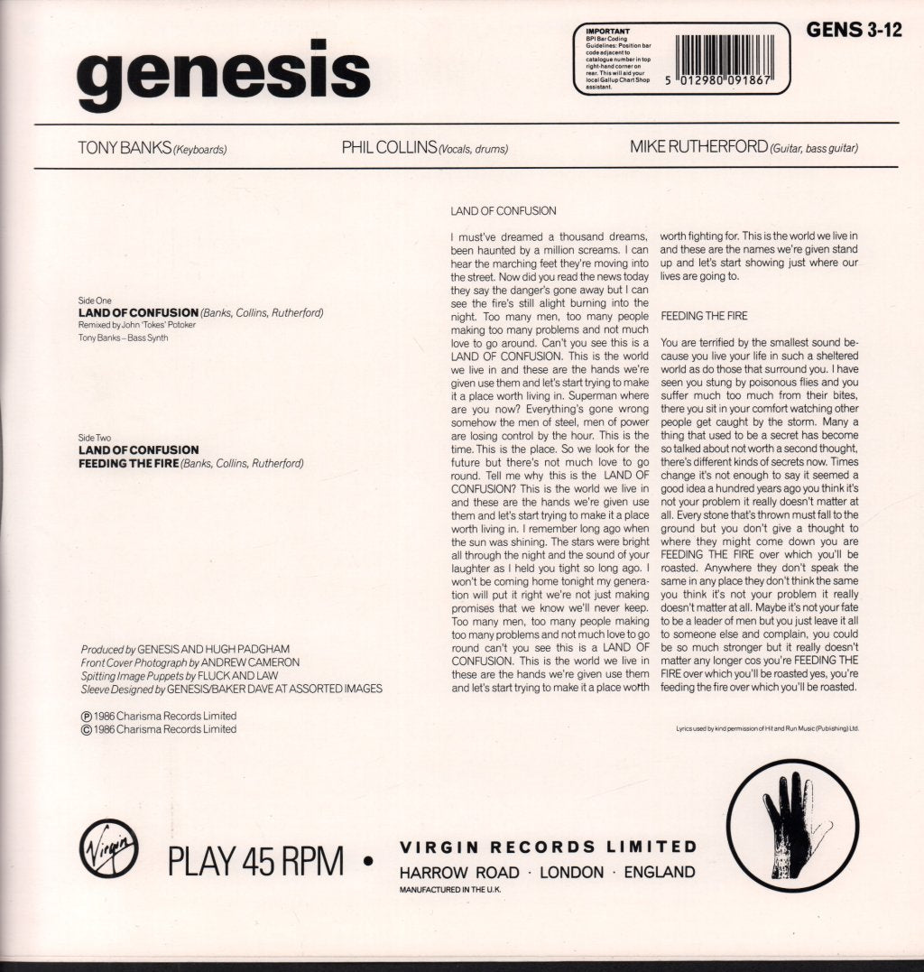 Genesis - Land Of Confusion - 12 Inch