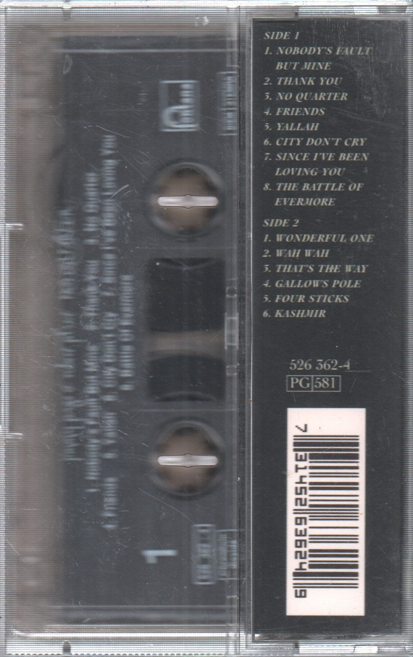 Jimmy Page And Robert Plant - No Quarter: Jimmy Page & Robert Plant Unledded - Cassette