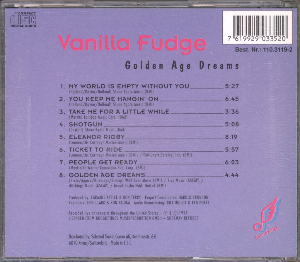 Vanilla Fudge - Golden Age Dreams - Cd