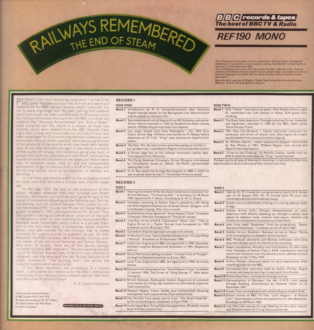 Railways Remembered - End of Steam - Double Lp
