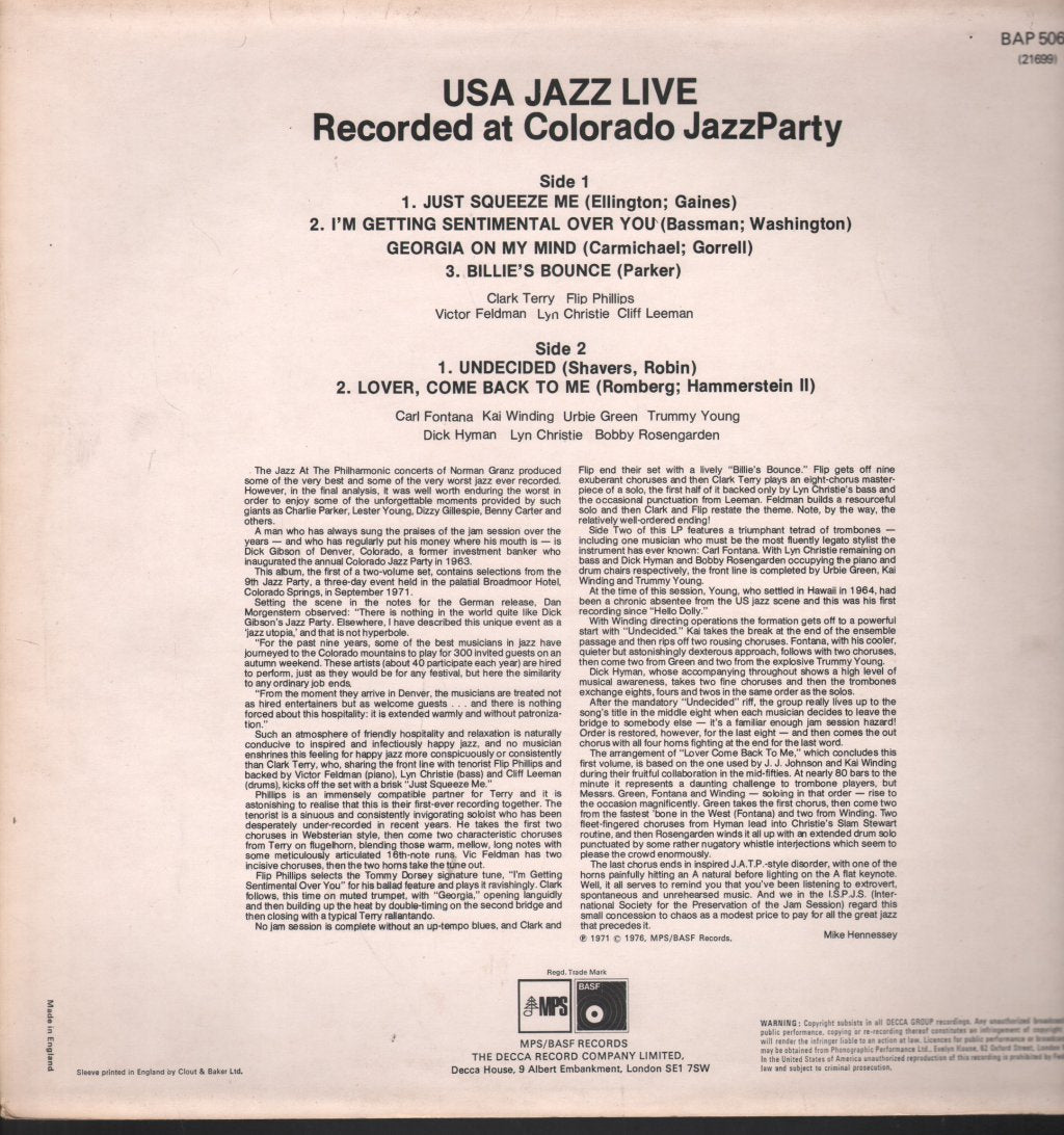 Various Artists - USA Jazz Live - Lp