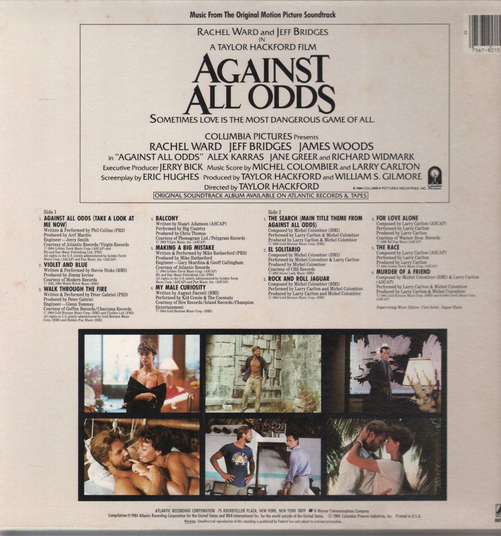 Various Artists - Against All Odds (Music From The Original Motion Picture Soundtrack) - Lp