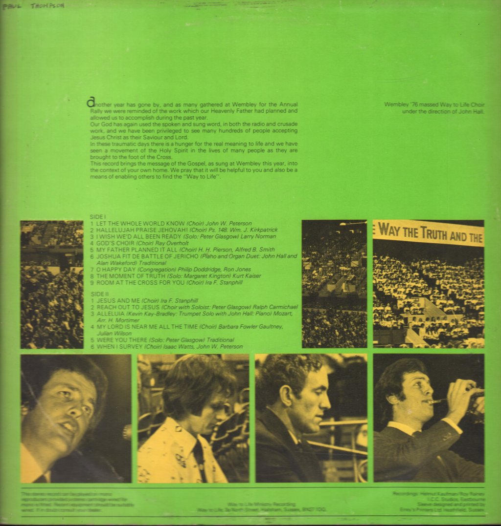 Dick Saunders And The Way To Life Team - Wembley 76 - Lp