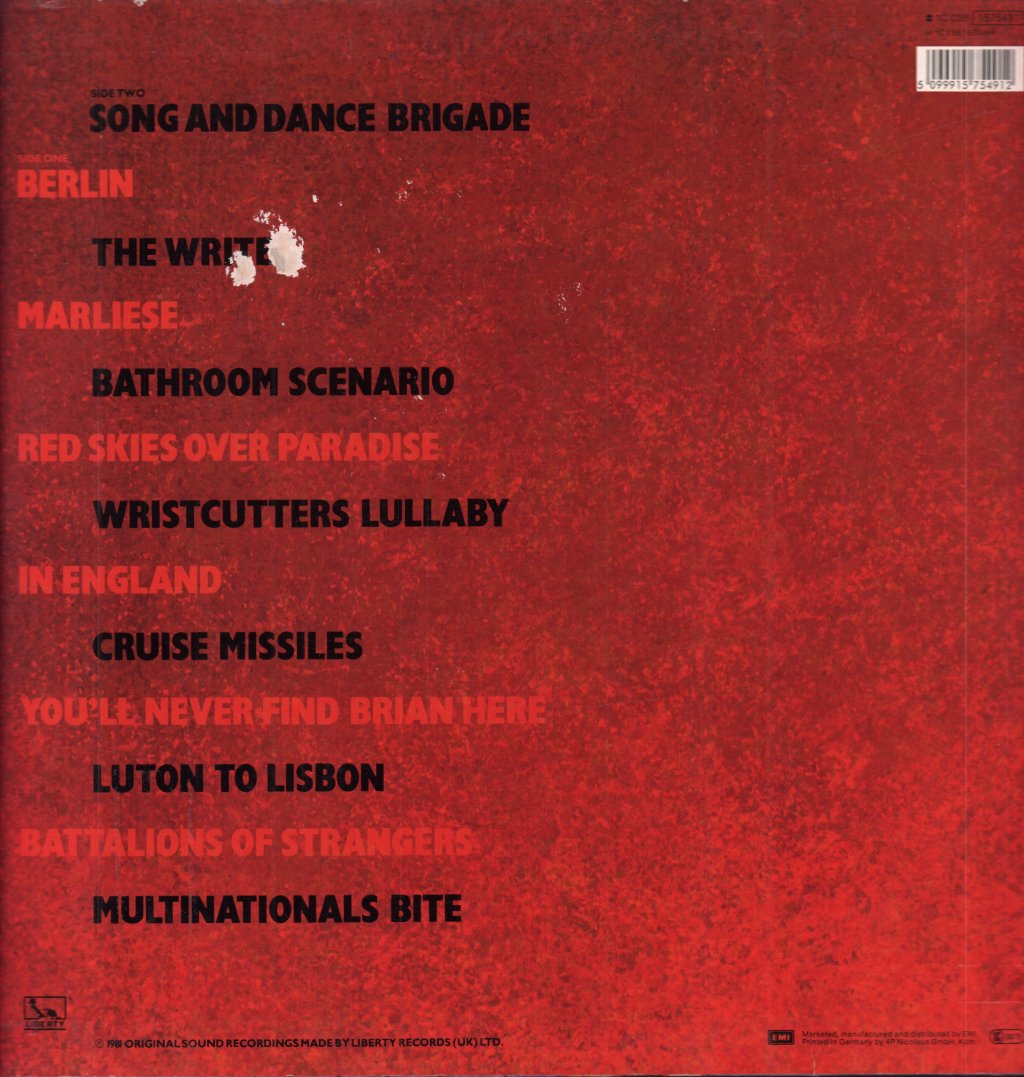 Fischer Z - Red Skies Over Paradise - Lp