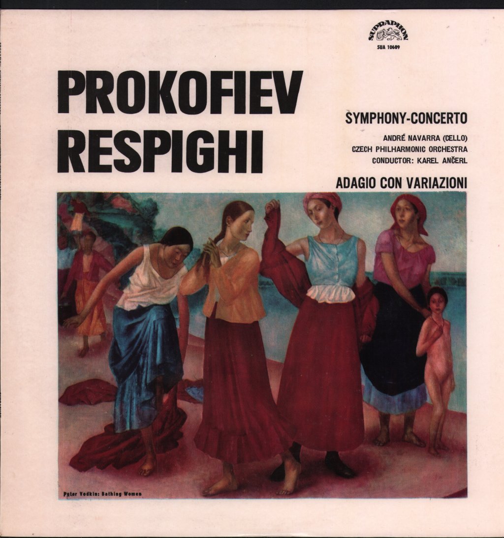 Andre Navarra / Karel Ancerl / Czech Philharmonic Orchestra - Prokofiev - Symphony-Concerto / Respighi - Adagio Con Variazioni - Lp