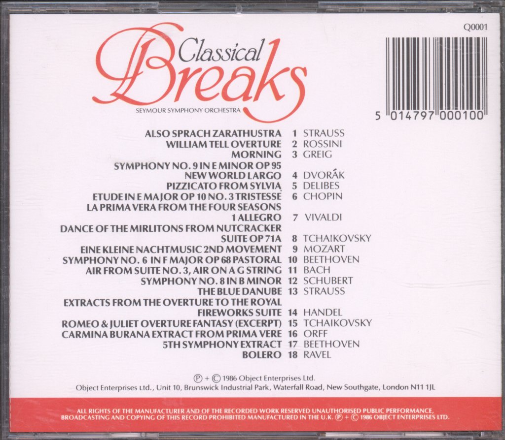 Seymour Symphony Orchestra - Classical Breaks - Cd