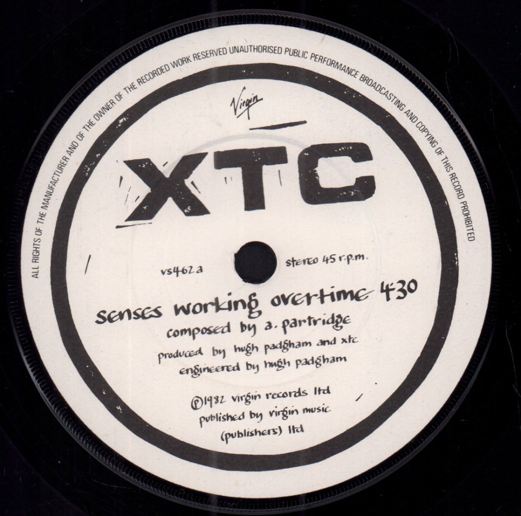 XTC - Senses Working Overtime - 7 Inch