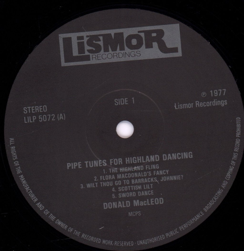 Donald MacLeod - Pipe Tunes For Highland Dancing - Lp
