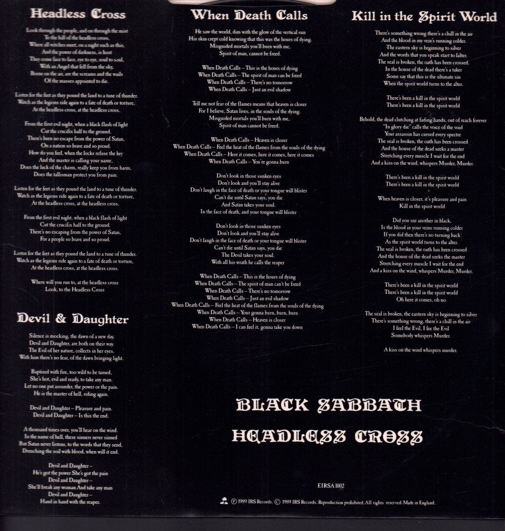 Black Sabbath - Headless Cross - Lp