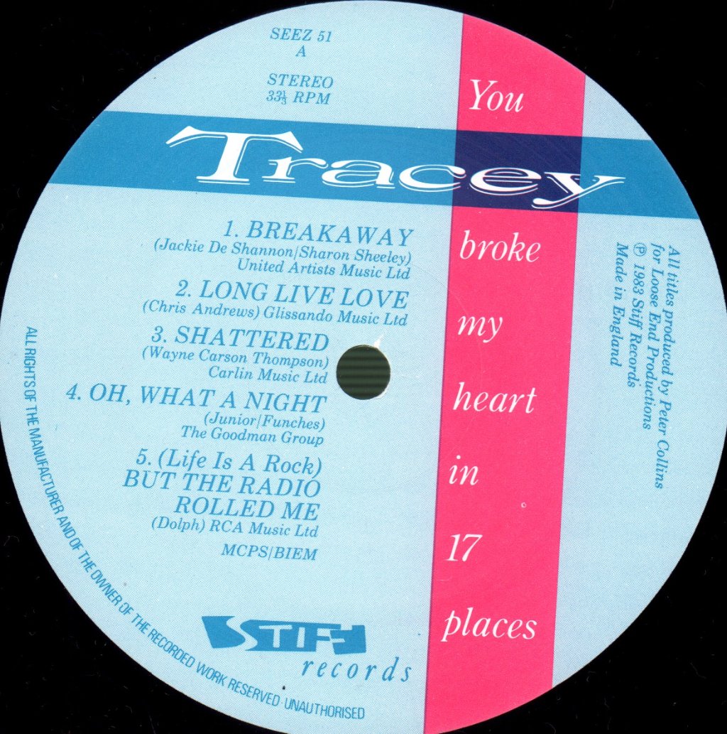 Tracey Ullman - You Broke My Heart In 17 Places - Lp
