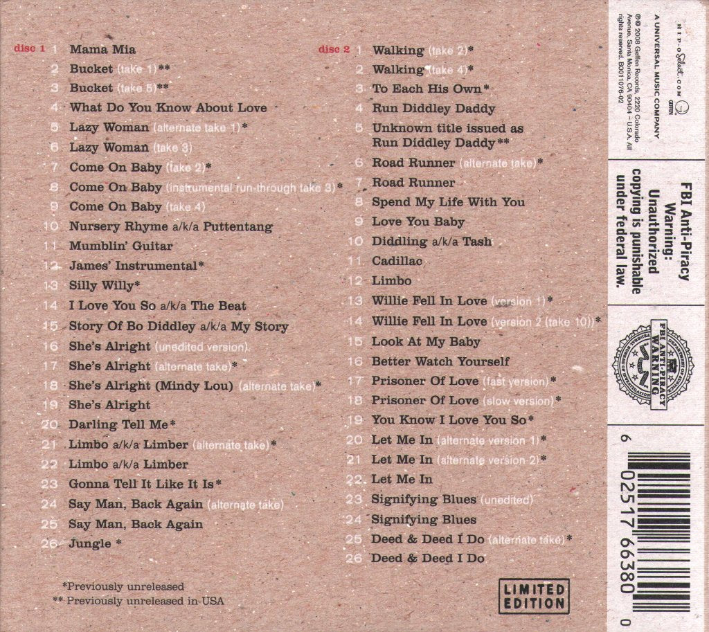Bo Diddley - Road Runner / The Chess Masters, 1959-1960 - Double Cd
