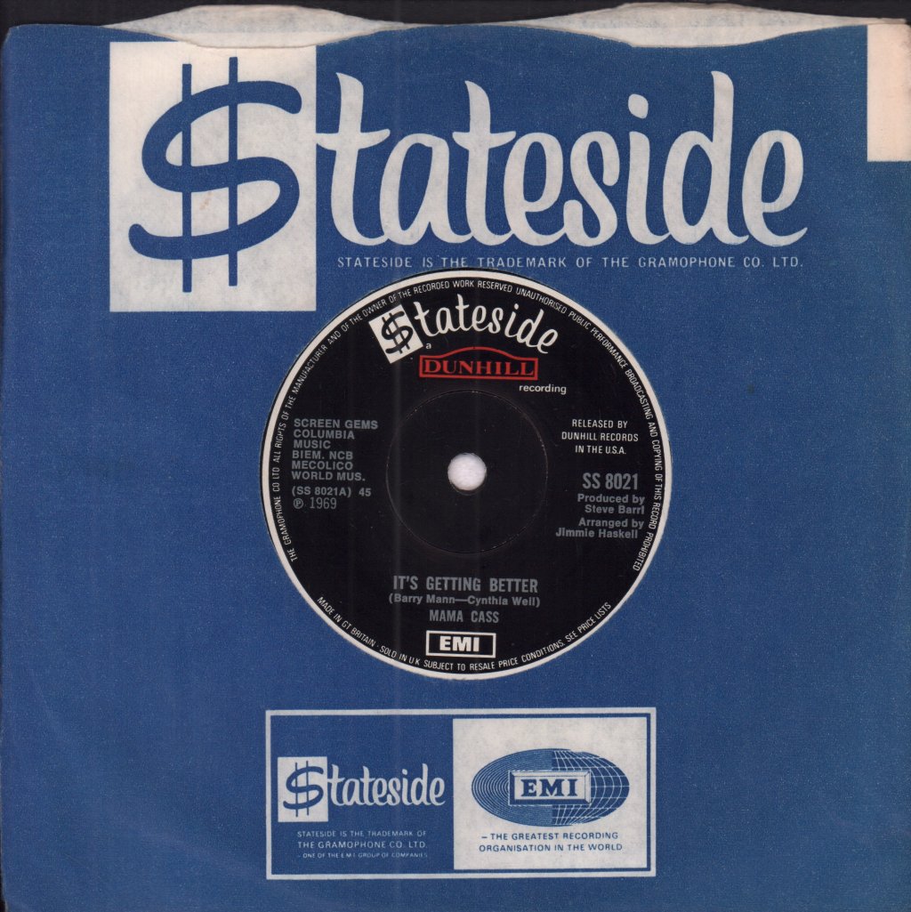 Mama Cass - It's Getting Better - 7 Inch