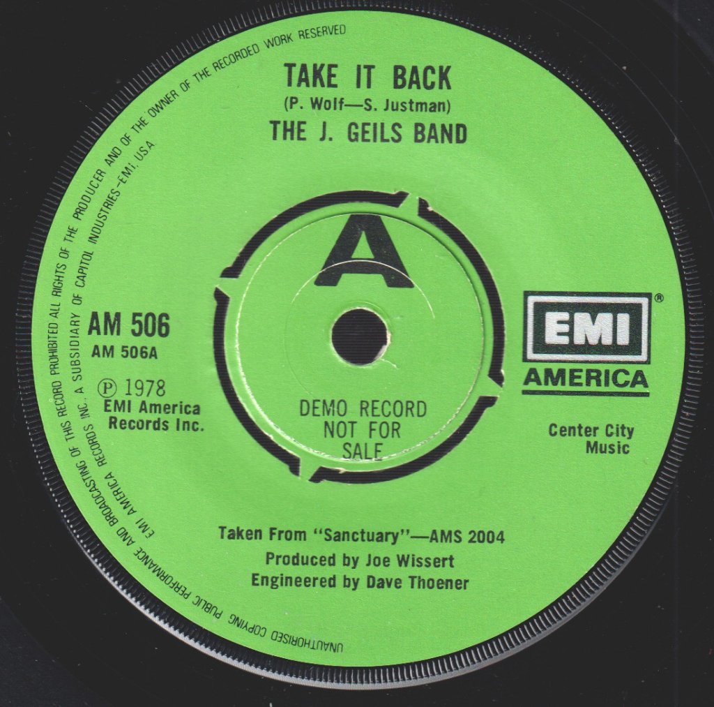 J.Geils Band - Take It Back - 7 Inch