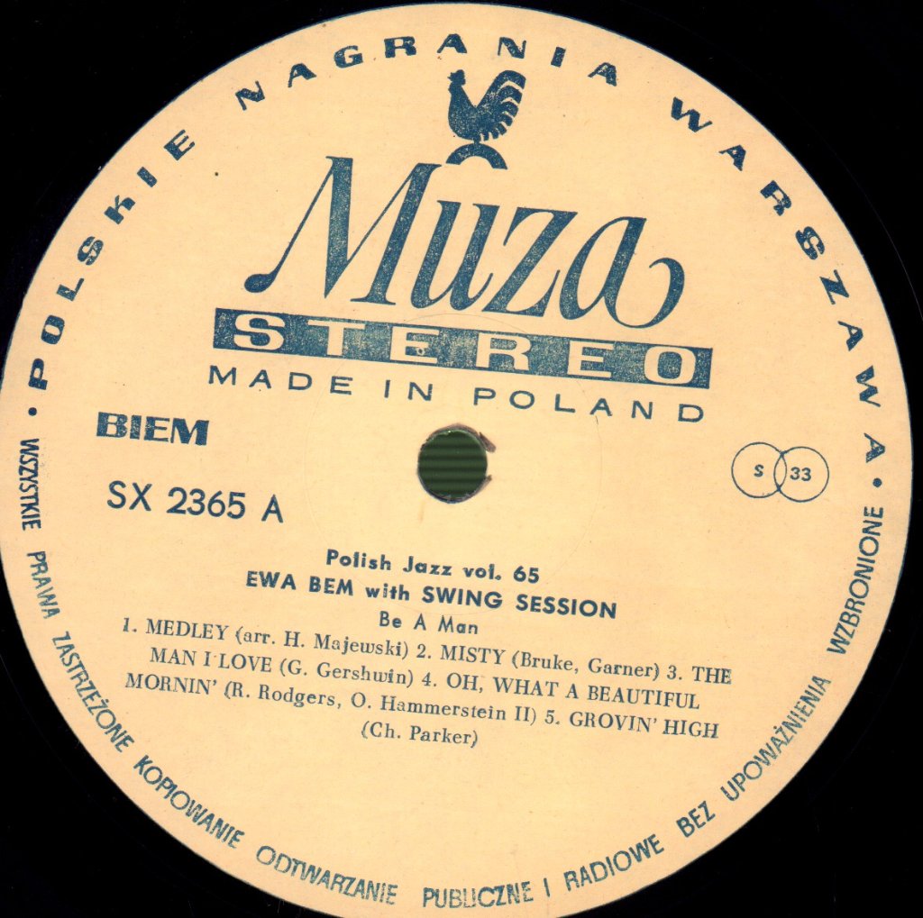 Ewa Bem With Swing Session - Be A Man - Lp