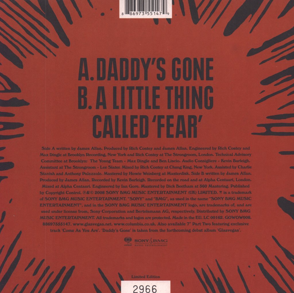 Glasvegas - Daddy's Gone - 7 Inch