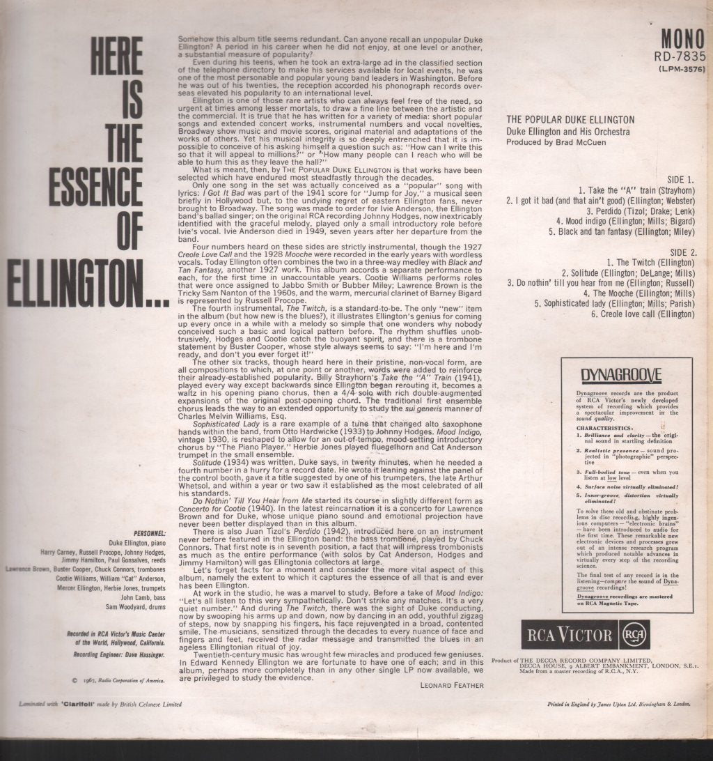 Duke Ellington And His Orchestra - Popular - Lp