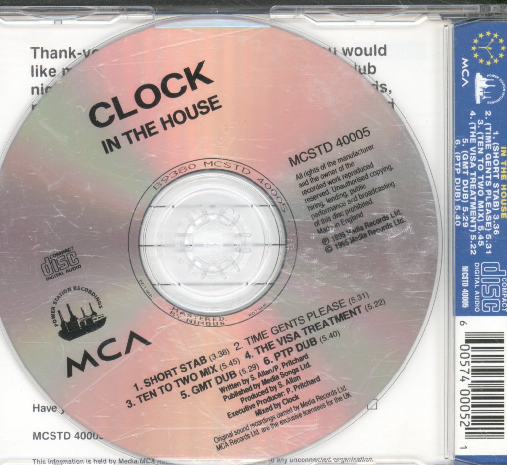 Clock - In The House - Cd