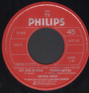 Crystal Grass - Hot Love In Spain / Porompompero - 7 Inch