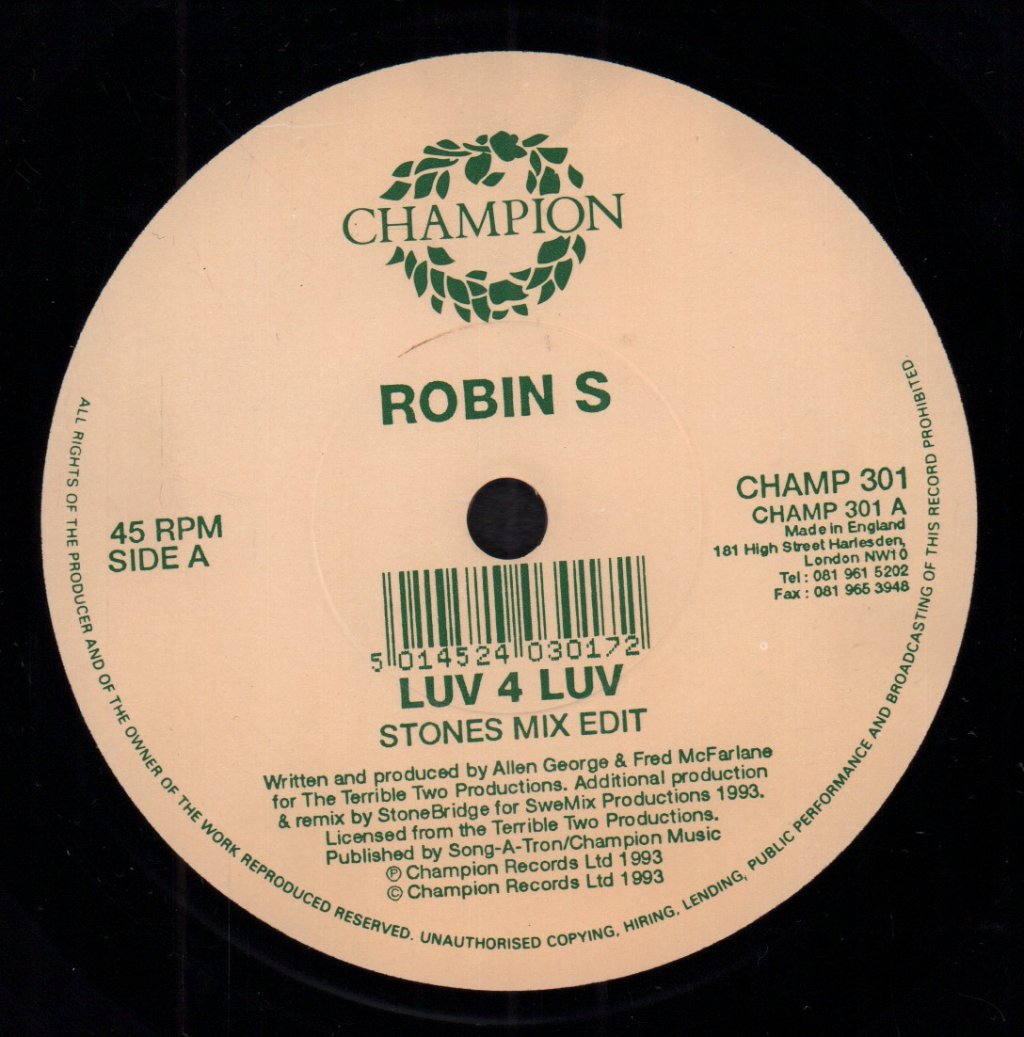 Robin S - Luv 4 Luv - 7 Inch