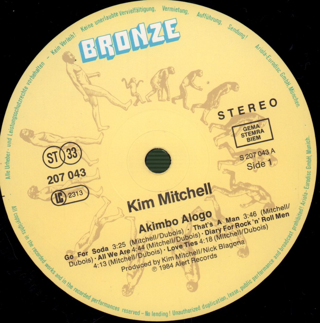Kim Mitchell - Akimbo Alogo - Lp