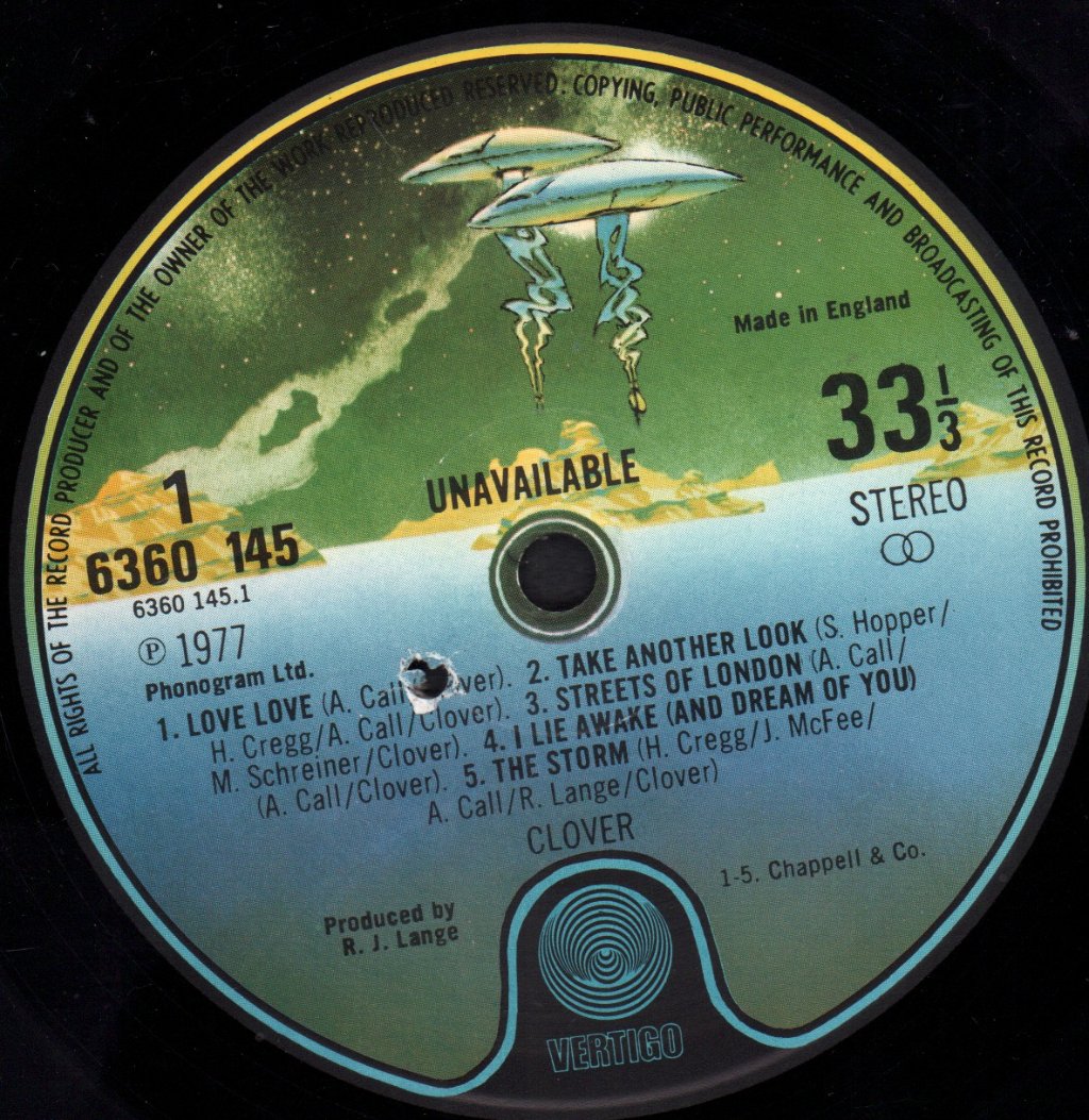 Clover (70'S Rock Group Featuring Huey Lewis) - Unavailable - Lp