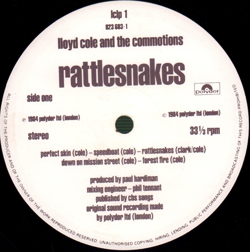 Lloyd Cole And The Commotions - Rattlesnakes - Lp