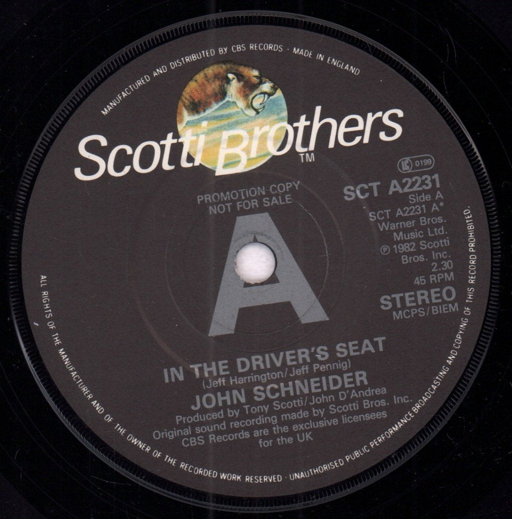 John Schneider (dukes of hazzard) - In The Driver's Seat - 7 Inch