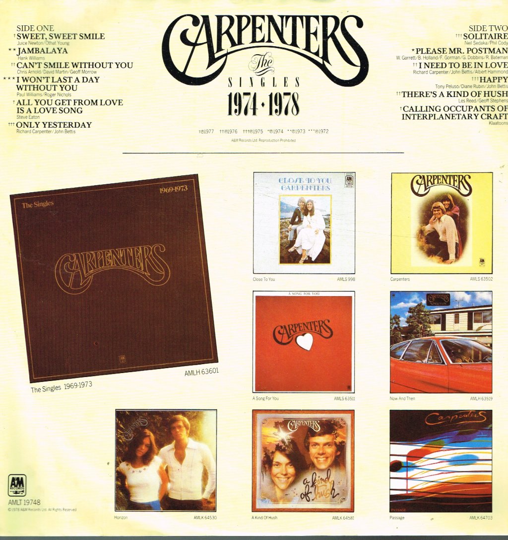 Carpenters - Singles 1974-1978 - Lp