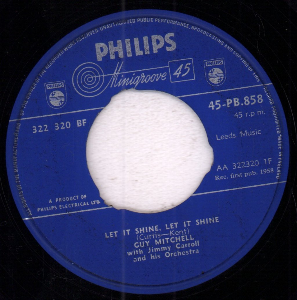 guy mitchell with jimmy carroll - Let It Shine, Let It Shine - 7 Inch