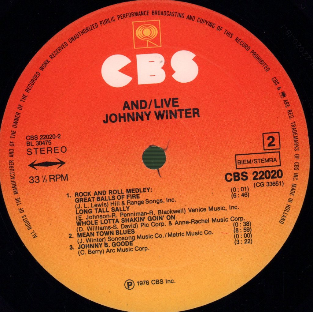 Johnny Winter - And/Live - Double Lp