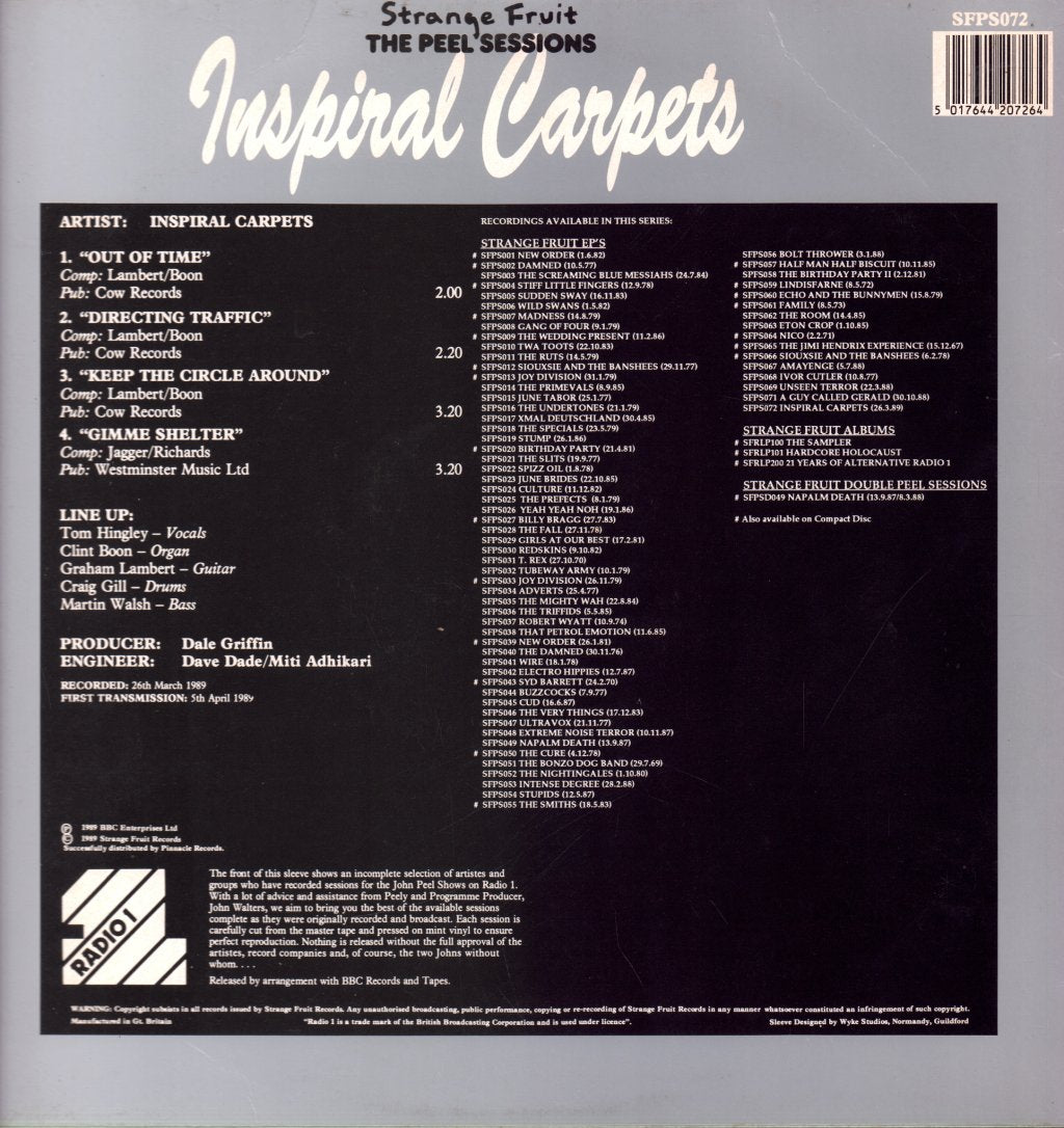 Inspiral Carpets - Peel Sessions - 12 Inch