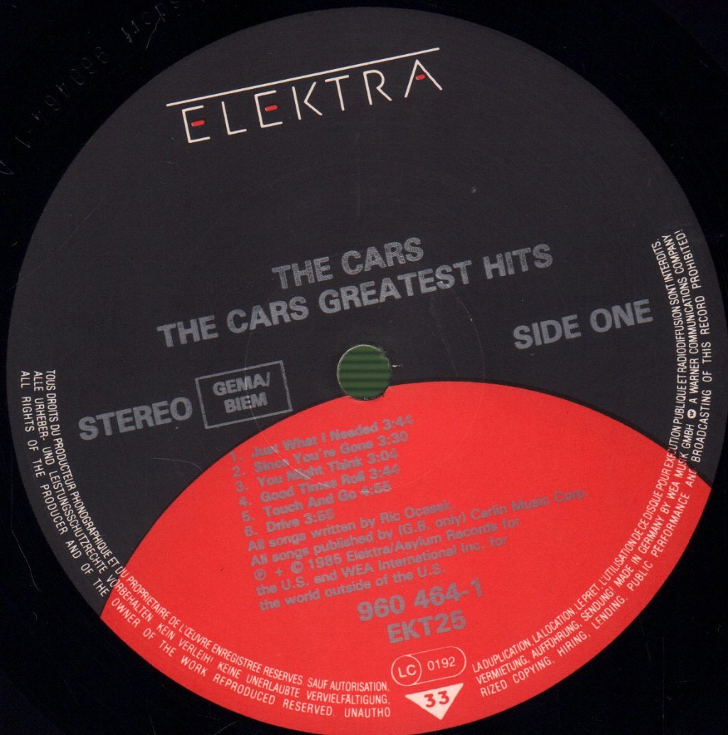 Cars - Greatest Hits - Lp