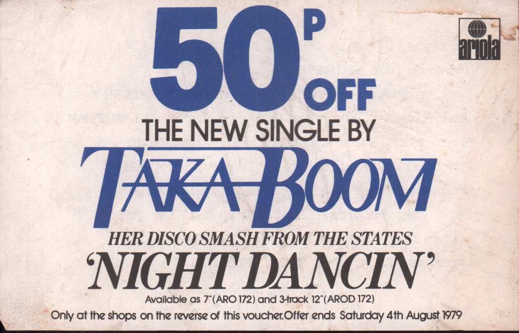 Taka Boom - Night Dancin' - Flyer