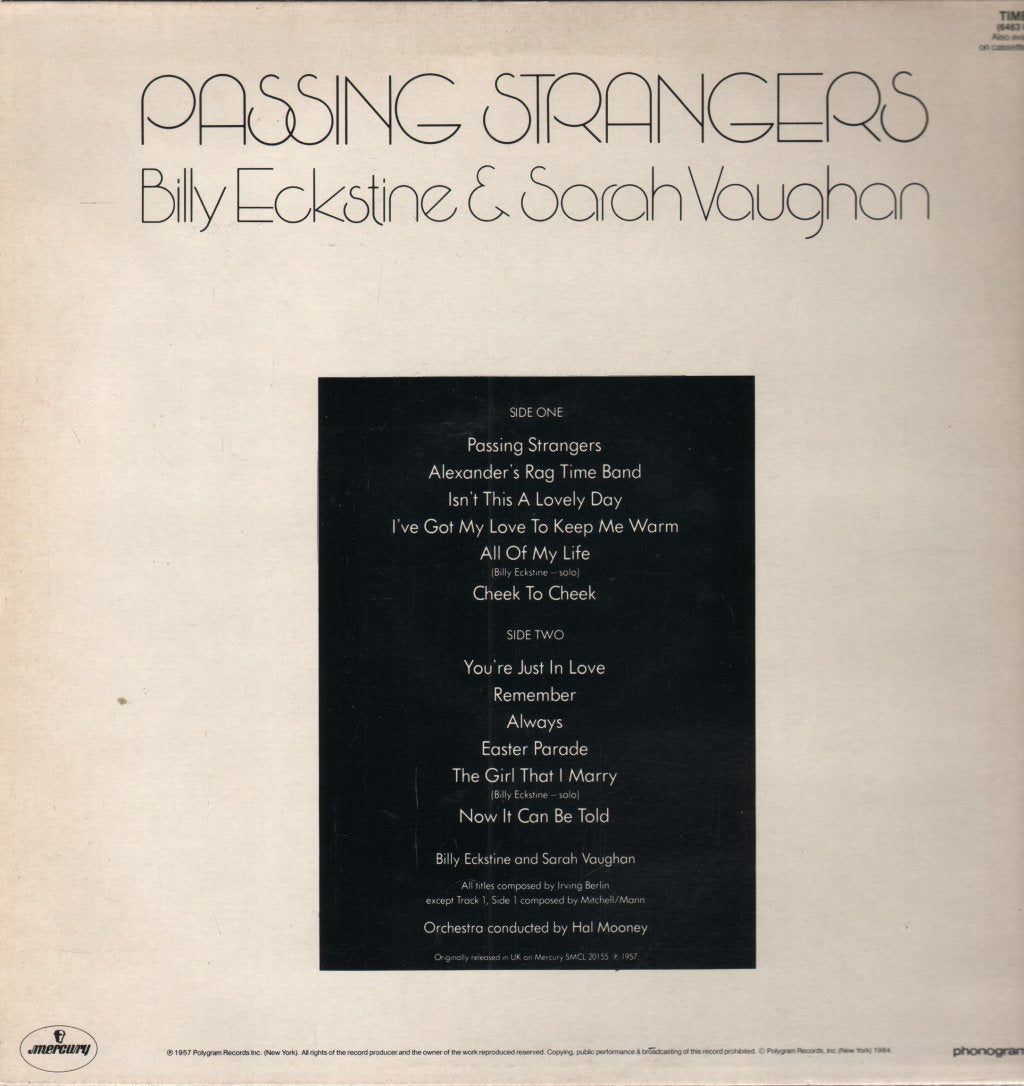 Billy Eckstine And Sarah Vaughan - Passing Strangers - Lp