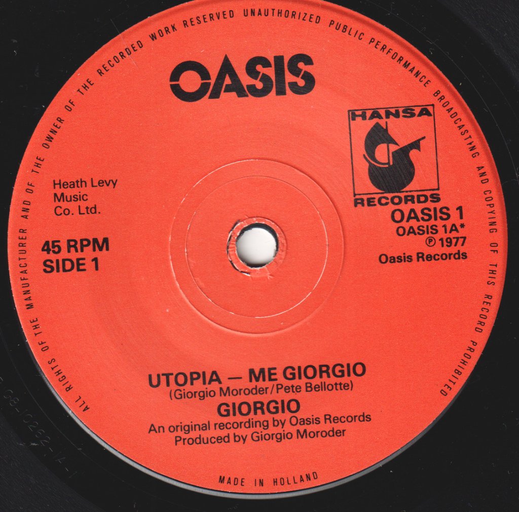 Giorgio (Giorgio Moroder) - Utopia - Me Giorgio - 7 Inch