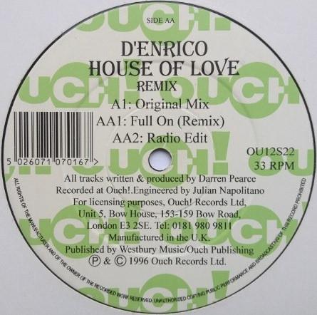D'Enrico - House Of Love (Remix) - 12 Inch