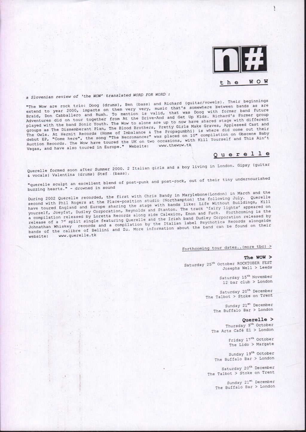 Wow / Querelle - Noisestar Sessions #01 And #02 - 12 Inch